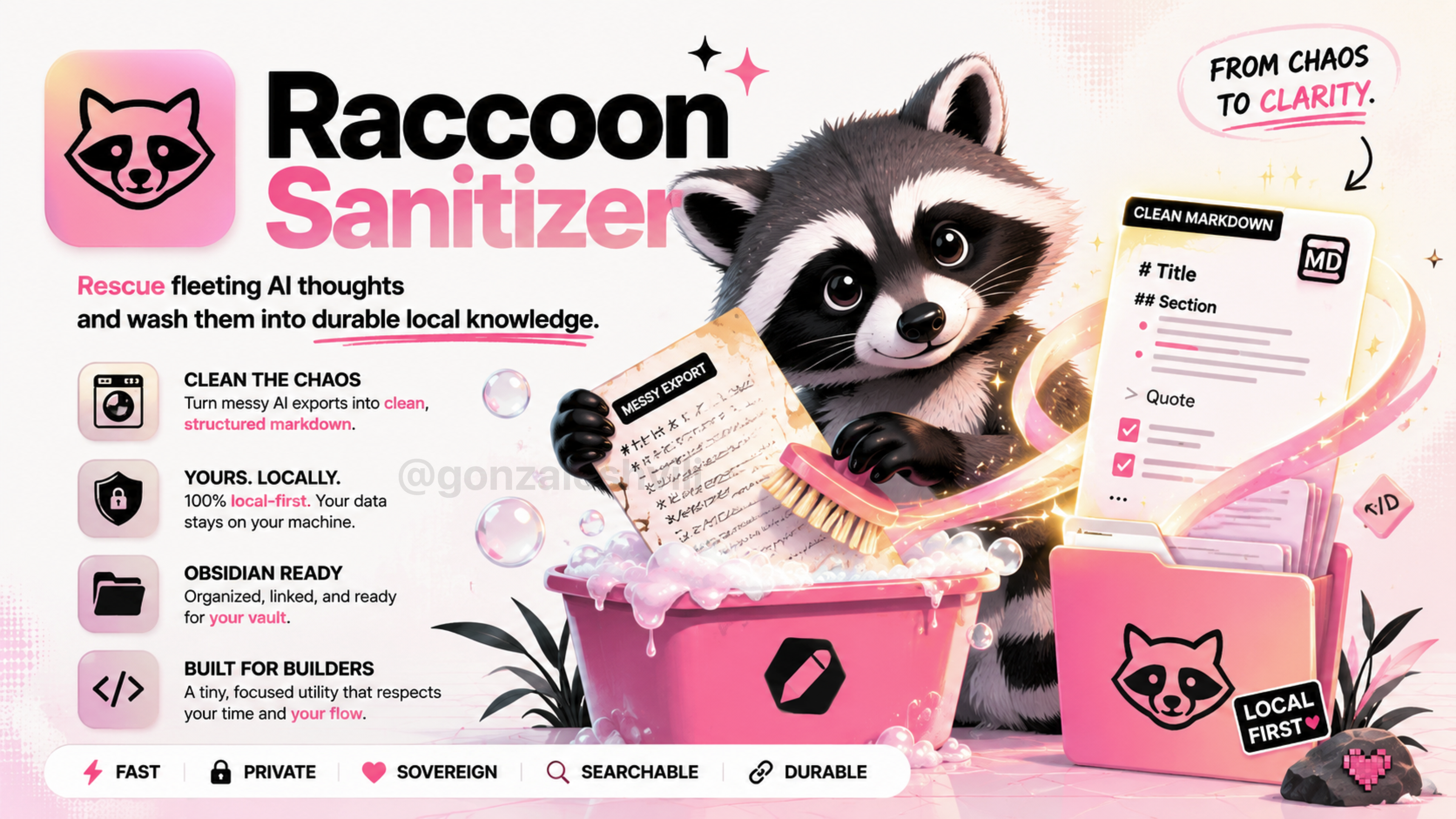 Raccoon Sanitizer release promo